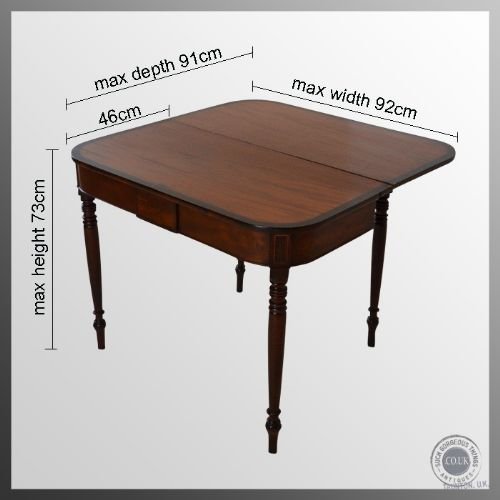 fig 1. Antique English Folding Tea Games Sofa Card Table Mahogany Regency Period c1820