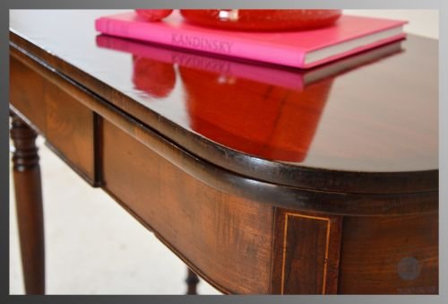 fig 3. Antique English Folding Tea Games Sofa Card Table Mahogany Regency Period c1820