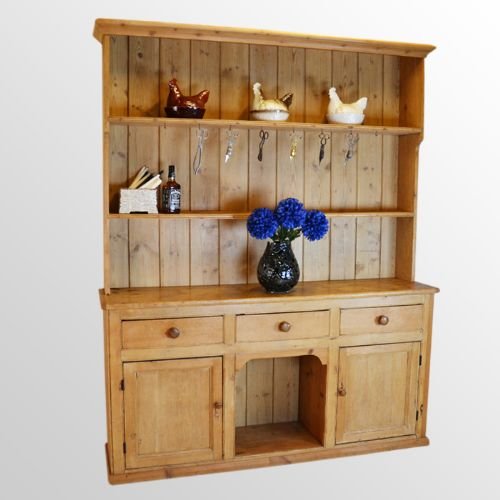 Antique Victorian Pine Dresser Welsh Country Kitchen Dog Kennel Cabinet C1900