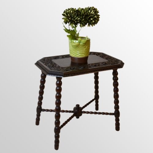 Antique English Oak Hall Side Lamp Display Occasional Table Victorian C1870