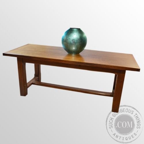 fig 2. Antique Oak French Kitchen Dining Refectory Farmhouse Table 6 - 8 Seater c1910