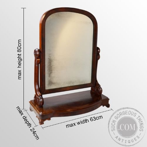 fig 1. Antique Dressing Vanity Swing Cosmetic Toilet Mirror English Victorian c1870