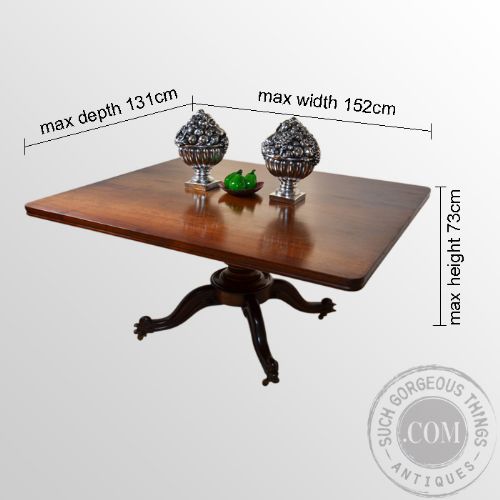 fig 1. Antique Breakfast Loo Pedestal Dining Table Large 8 Seater English Regency c1830