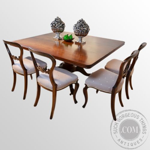 fig 2. Antique Breakfast Loo Pedestal Dining Table Large 8 Seater English Regency c1830