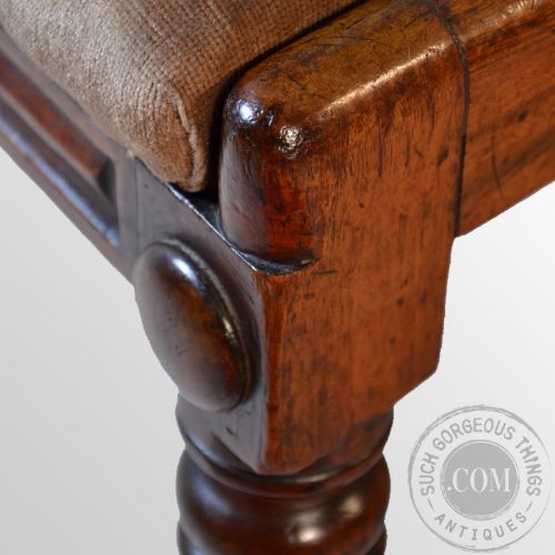 fig 3. Antique Set 4 Four Fine English Regency Reeded Leg Mahogany Dining Chairs c1835