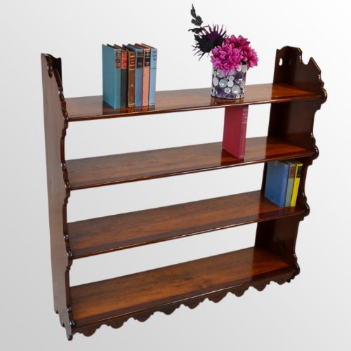 Antique Bookcase Display Shelves Open Wall Cabinet Victorian What Not C1880