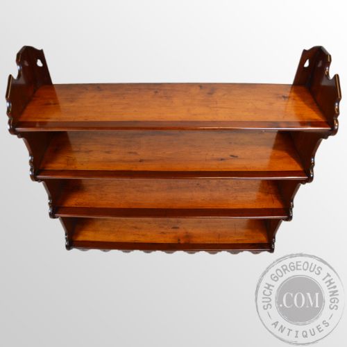 fig 2. Antique Bookcase Display Shelves Open Wall Cabinet Victorian What Not c1880
