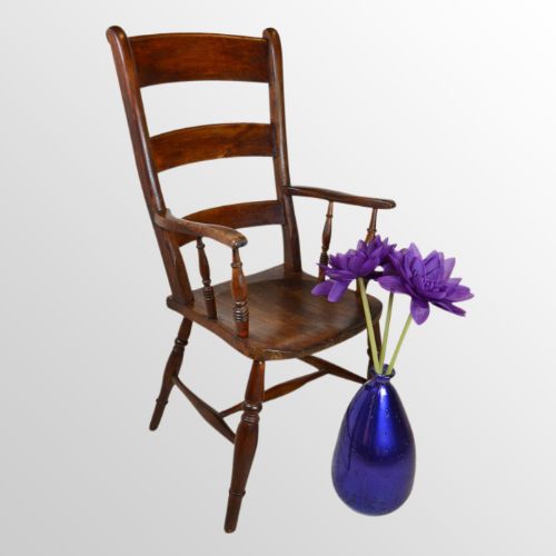 Antique Irish Windsor Elbow Chair Country Kitchen Armchair Bar-back C1880