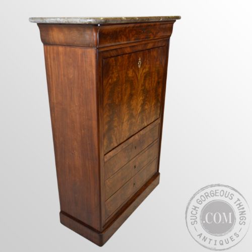 fig 3. Antique Secretaire Bureau Cabinet French Secretary Chest Drawers Desk c1870