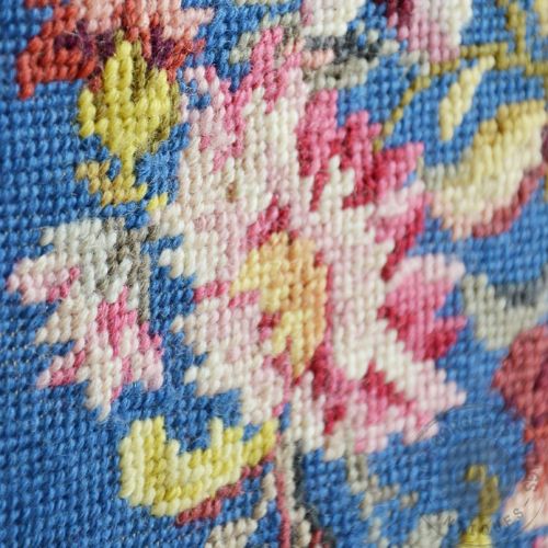 fig 2. Antique Footstool Gout Stool Tapestry Needlepoint Upholstered Foot Rest c1870