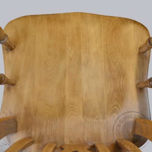 fig 3. Antique Rocking Windsor High Back Chair Country Beech Kitchen Armchair c1900