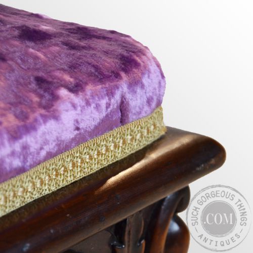fig 2. Antique Regency Dressing Stool Footstool Upholstered Seat Cabriole Leg c1830