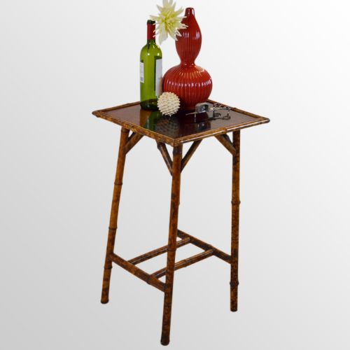 Antique English Victorian Bamboo Table Chinese Lamp Occasional Side C1890