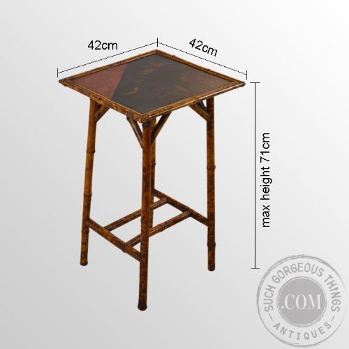 fig 1. Antique English Victorian Bamboo Table Chinese Lamp Occasional Side c1890