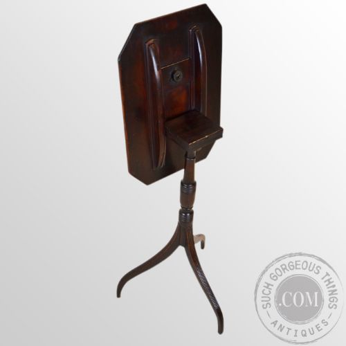 fig 2. Fine Antique English Georgian Tripod Table Wine Lamp Side Small Octagonal c1800