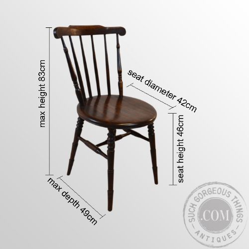 fig 1. Antique Windsor Country Stick Kitchen Dining Chairs Set of 4 Four c1900