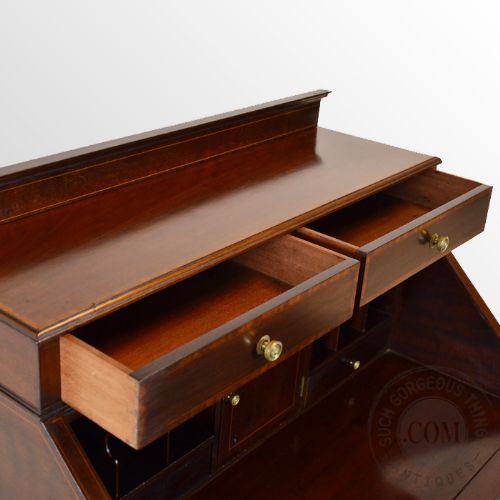 fig 2. Antique Edwardian Writing Desk Bureau Mahogany Cheveret Bonheur du jour c1910