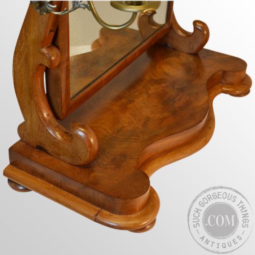 fig 3. Antique Dressing Vanity Swing Bedroom Cosmetic Mirror With Candle Sconces c1850