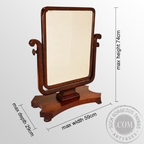 fig 1. Antique Dressing Vanity Swing Bedroom Cosmetic English Toilet Mirror c1835