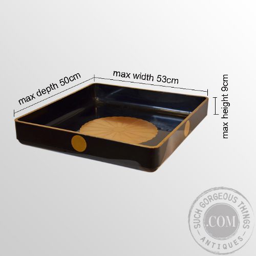 fig 1. Art Deco Period Japanese Enamel Ebonised Lacquer Serving Tea Tray c1930