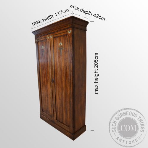 fig 1. Antique Hall Wardrobe Lobby Cupboard Cloak Cabinet Victorian Pitch Pine c1900