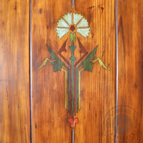 fig 2. Antique Hall Wardrobe Lobby Cupboard Cloak Cabinet Victorian Pitch Pine c1900