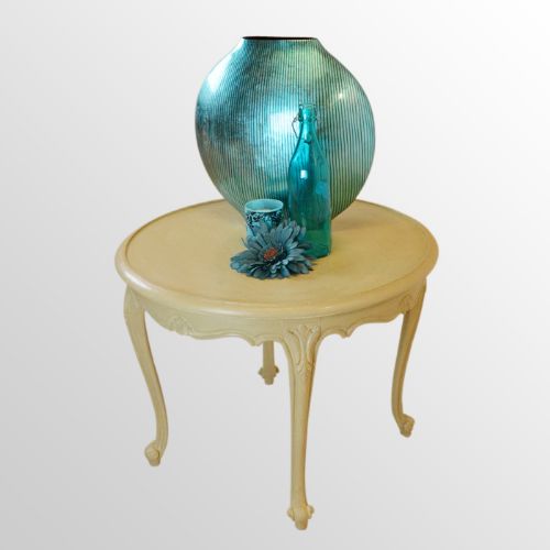 Antique French Coffee Lamp Occasional Round Low Table - C1920