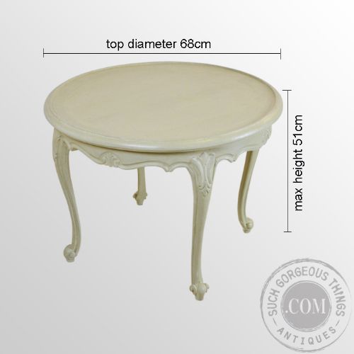 fig 1. Antique French Coffee Lamp Occasional Round Low Table - c1920