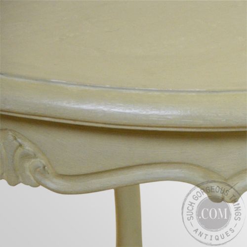 fig 2. Antique French Coffee Lamp Occasional Round Low Table - c1920