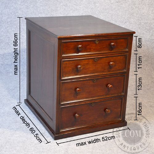 fig 1. Antique Small Chest of Four Drawers Rosewood English Victorian c1850