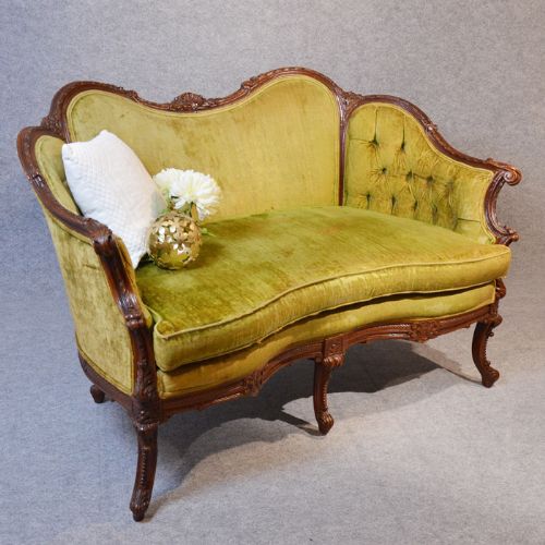 Antique French Love Seat Sofa 2 Two Seat Duet Couch Settee Louis Xv C1890