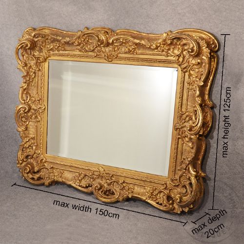 fig 1. Antique Large Gilt Wall Mirror Overmantle Ornate Georgian Looking Glass c1800
