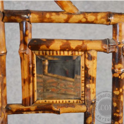 fig 2. Antique Tall Corner Display Stand Whatnot Open Shelves Victorian Bamboo c1890