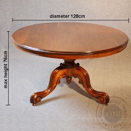 fig 1. Antique Mahogany Round Dining Breakfast Loo Centre Table English Victorian c1870