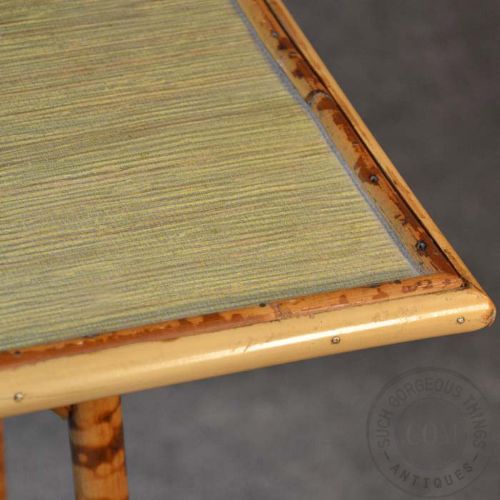 fig 3. Antique Victorian Bamboo Table Two Tier Oriental Lamp Occasional Side c1900