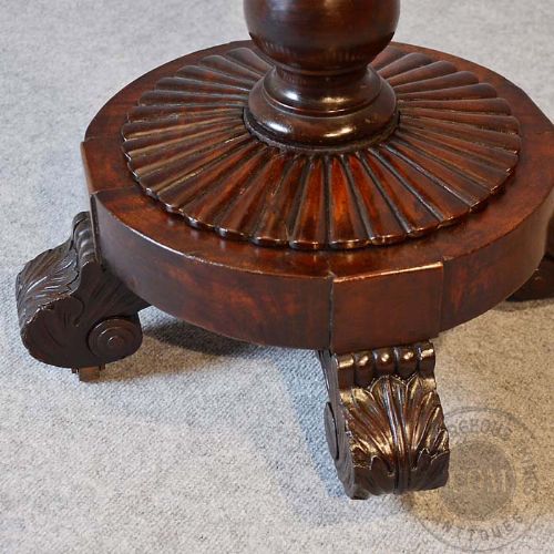 fig 2. Antique Torchere Stand Tripod Plant Lamp Base on Castors Mahogany c1870