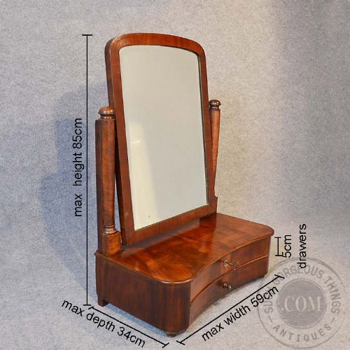 fig 1. Antique Dressing Vanity Swing Cosmetic Toilet Mirror Jewelry Box Victorian c1870