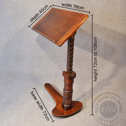 fig 1. Antique Reading Table Lectern Stand Leveson & Sons English Victorian c1880