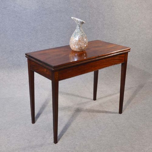Antique Georgian Tea Card Console Lamp Hall Folding Mahogany Table English C1800