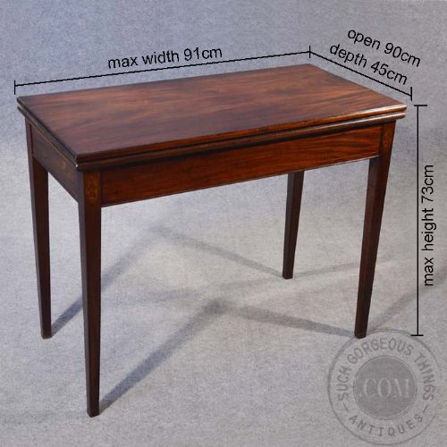 fig 1. Antique Georgian Tea Card Console Lamp Hall Folding Mahogany Table English c1800