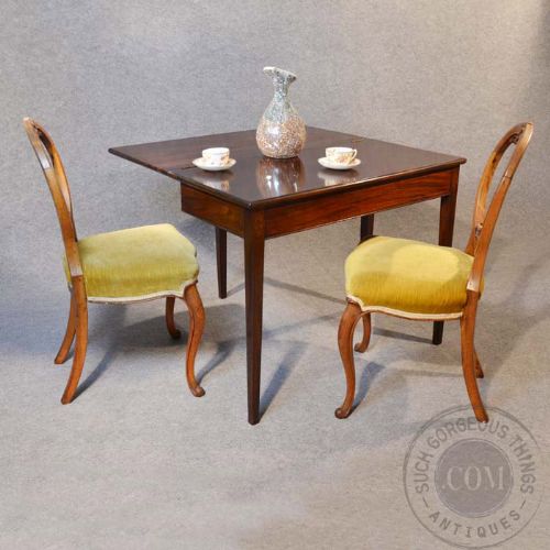fig 2. Antique Georgian Tea Card Console Lamp Hall Folding Mahogany Table English c1800