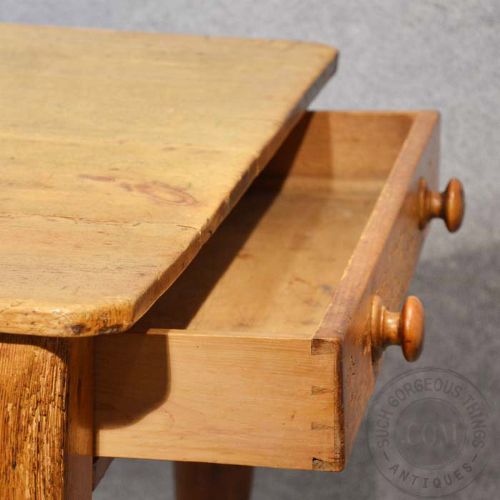 fig 2. Antique Victorian Pine Kitchen Dining Table With Drawer Seats 6 - 8 c1880