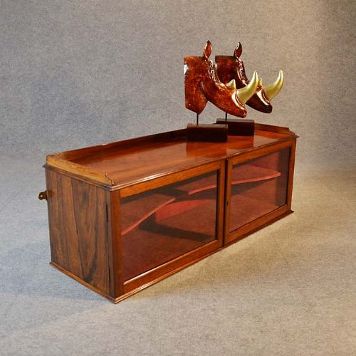 Antique Small Display Specimen Cabinet Regency Rosewood Wall or Standing C1830