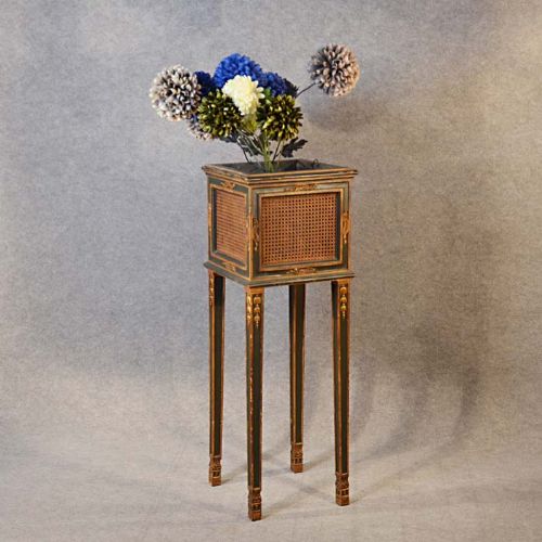 Antique French Vintage Plant Stand Pot Jardiniere Bergere & Painted Finish C1900