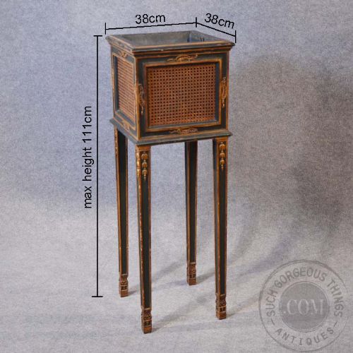 fig 1. Antique French Vintage Plant Stand Pot Jardiniere Bergere & Painted Finish c1900