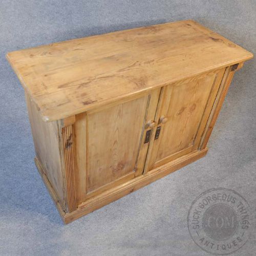fig 2. Antique Original Victorian Pine Cabinet Twin Door Cupboard Chiffionier c1880