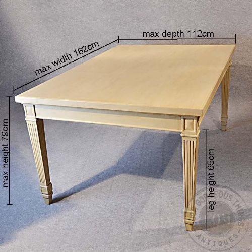 fig 1. Antique Large Kitchen Dining Table 4 - 6 Seater Painted Finish c1800