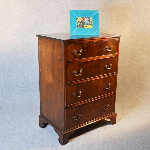 Antique Tall Narrow Chest Drawers Flame Mahogany Edwardian English Tallboy C1910