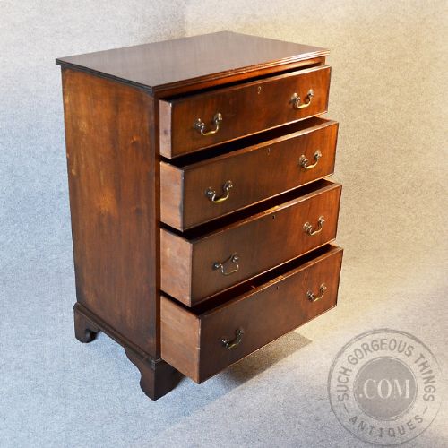 fig 2. Antique Tall Narrow Chest Drawers Flame Mahogany Edwardian English Tallboy c1910