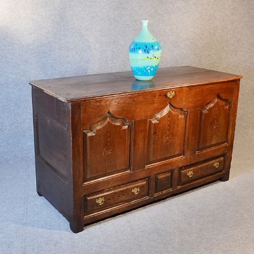 Antique Oak Coffer Chest of Drawers Box Trunk Mule Chest English Georgian C1750
